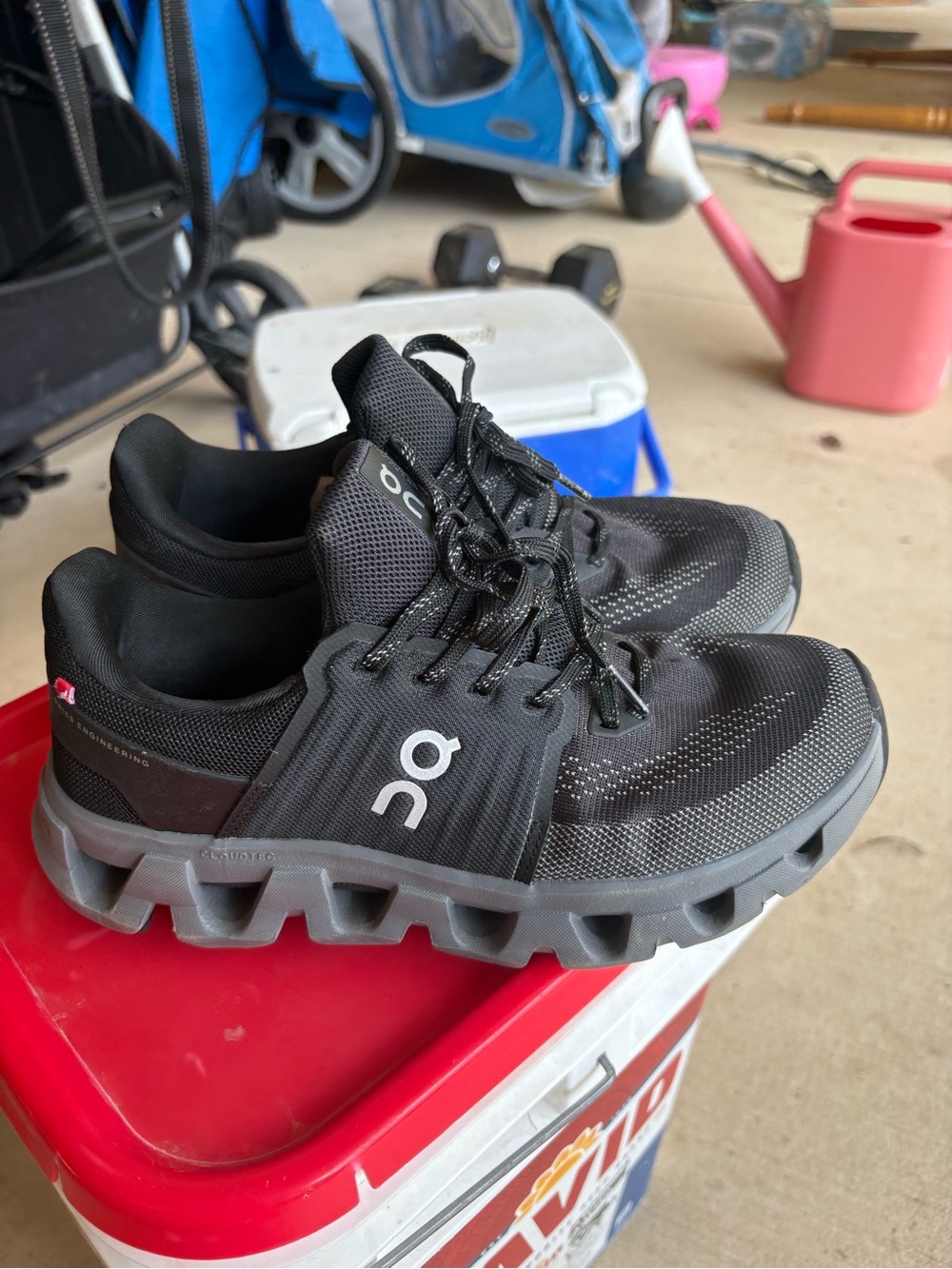 On Running Black and Gray Cloudrunner Sneakers